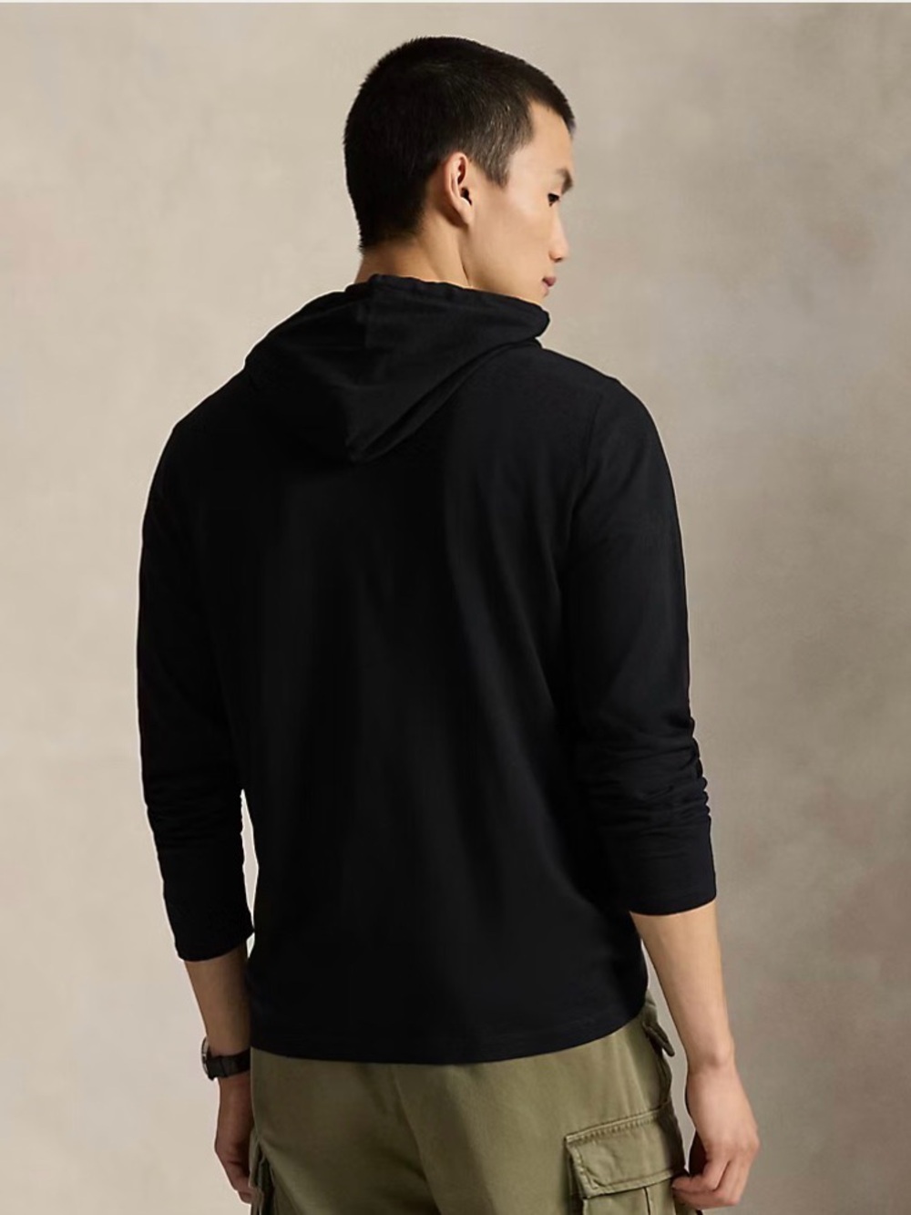 NWT Polo by Ralph Lauren Black Long-Sleeve Hooded Shirt with Red Pony - Picture 2 of 4